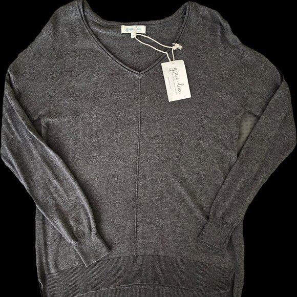 Grace and Lace Sweater V-Neck - Picture 1 of 6
